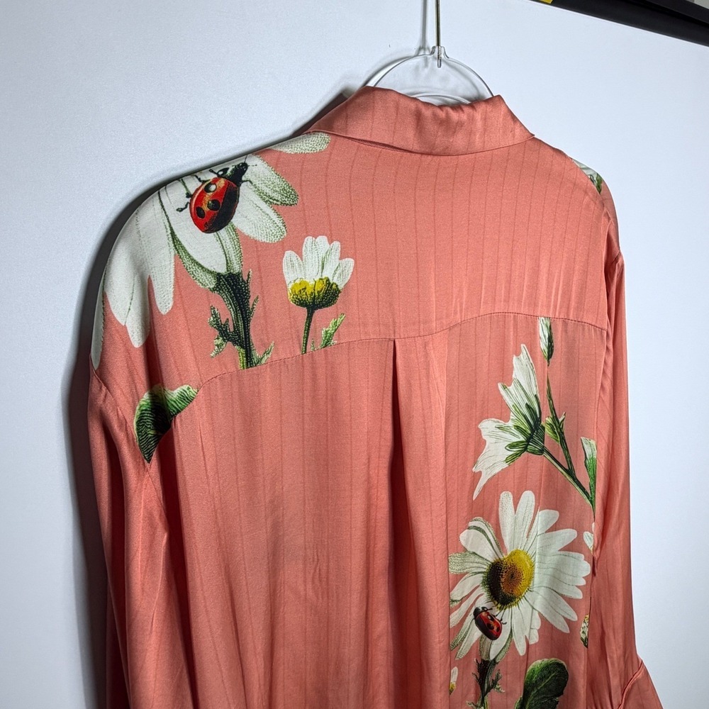 Anthropologie LyreBird Neela Floral Silky Blouse Pajama Top NWT Nancy's Blushes - Picture 9 of 14